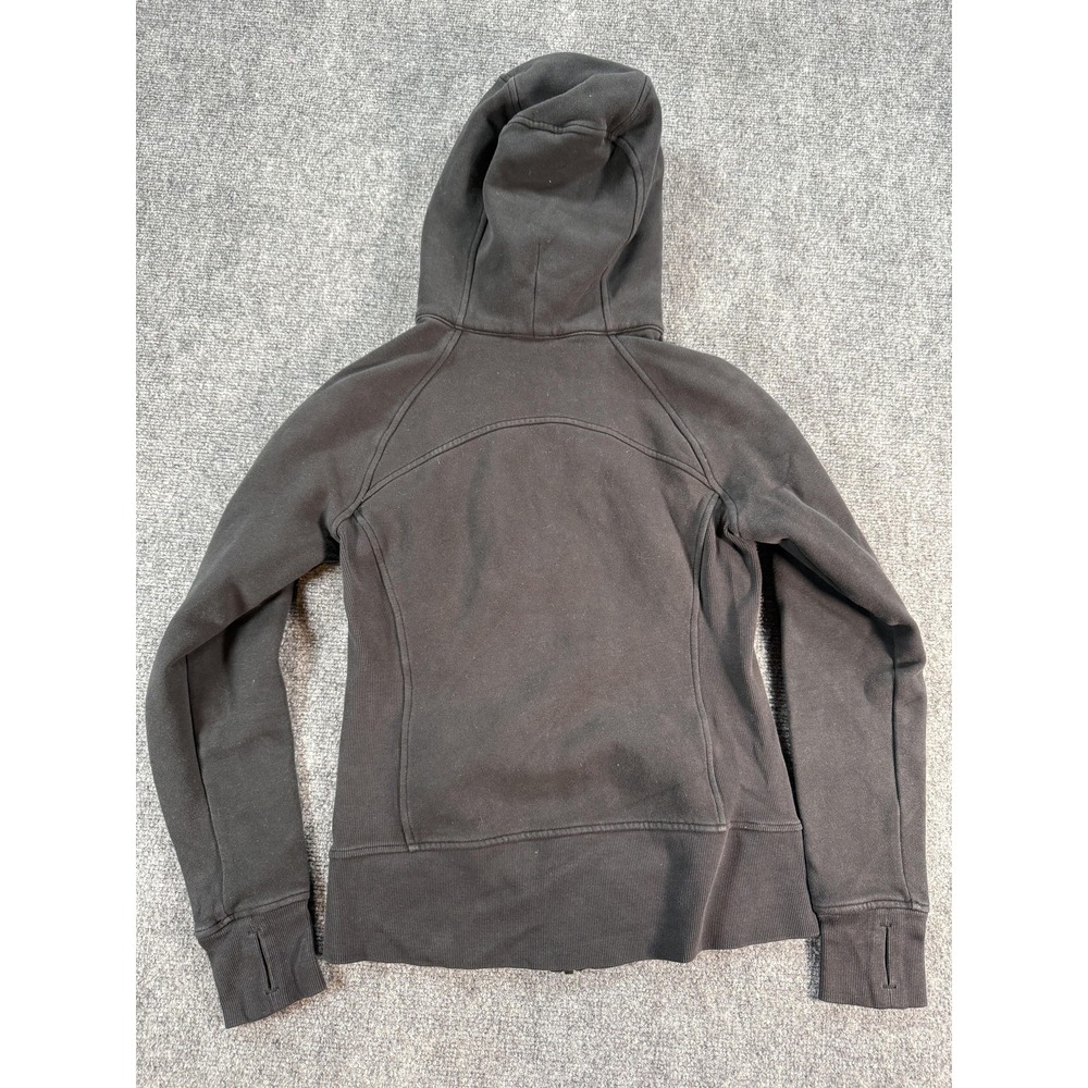 Lululemon Scuba Hoodie Womens Small Black Full‎ Zip Thumbholes Sweatshirt Logo - Picture 12 of 13
